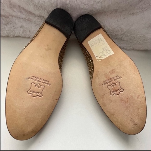 Stuart Weitzman Gabby Gold Sequin Ballet Flat - Picture 9 of 9